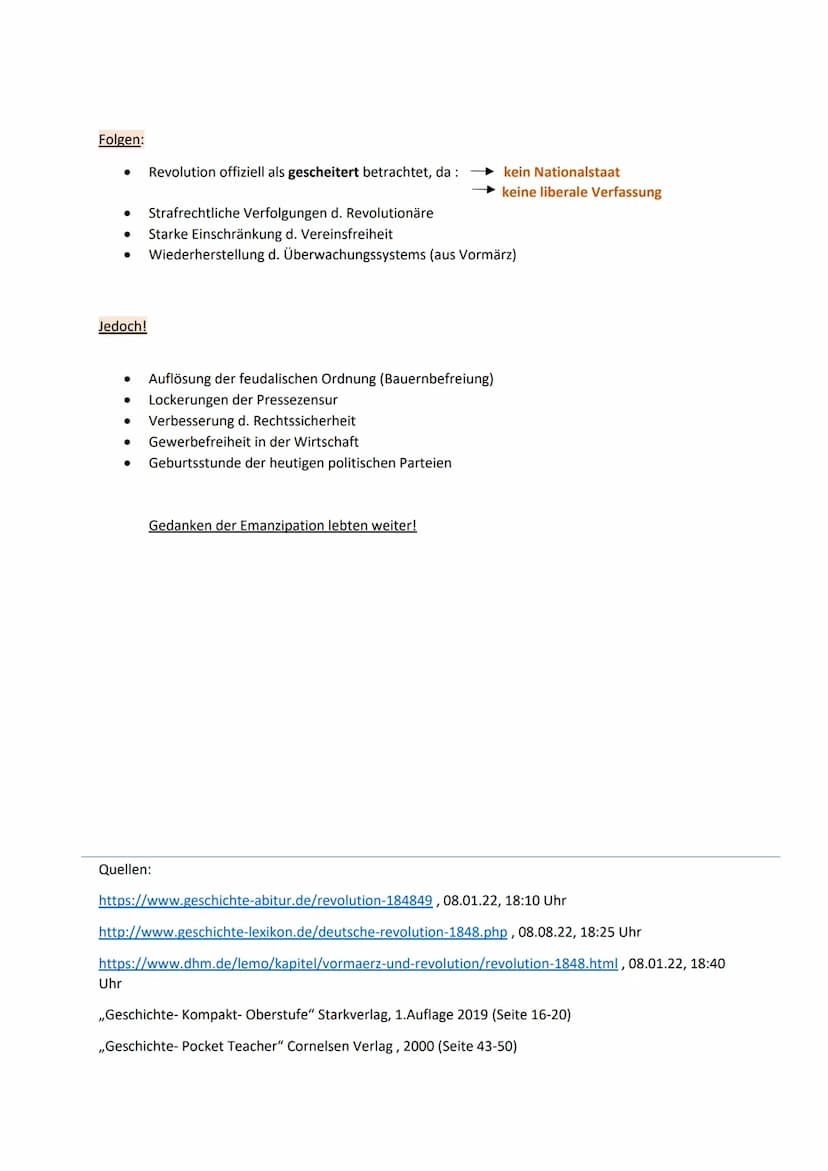 Revolutionäre: Bürgertum, Bauern, Arbeiter
Ziele: nationale Einheit, politische Verfassung, Freiheit, Gleichheit, Bekämpfung d. Pauperismus
