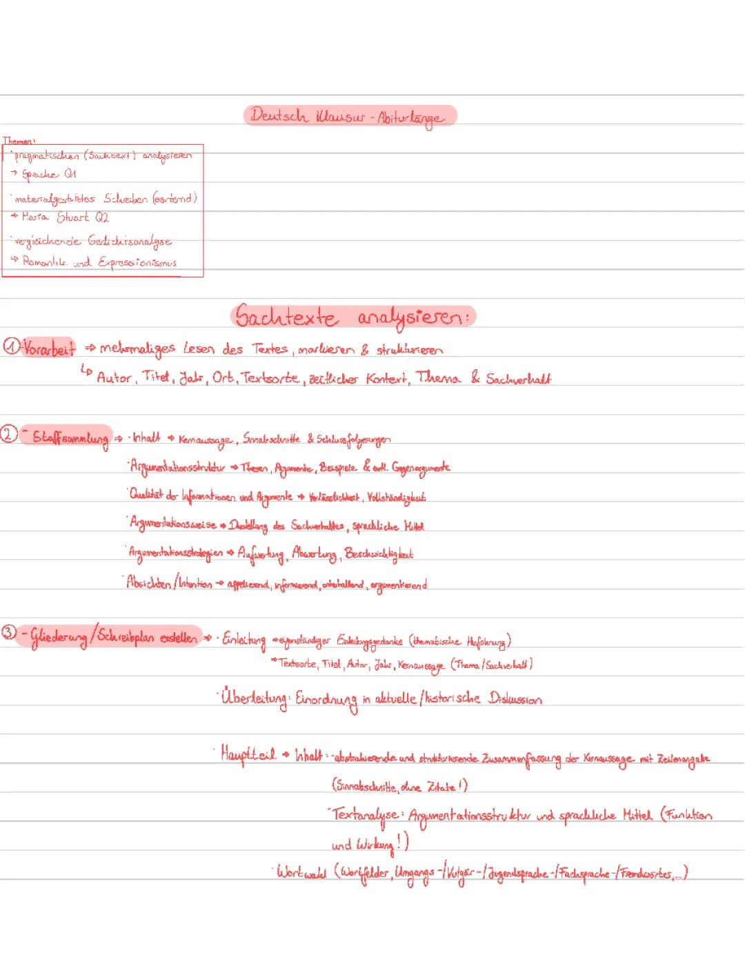 Sachtextanalyse, materialgestütztes Schreiben, Gedichtvergleich/ Sprache, Maria Stuart, Romantik und Expressionistismus