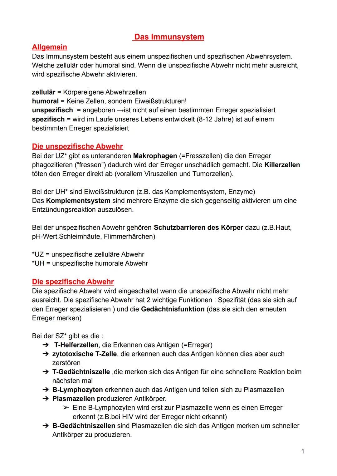 Wie funktioniert das Immunsystem?
Das Immunsystem muss Antigene (Erreger, schädliche körperfremde Strukturen, veränderte
Körperzellen) erken