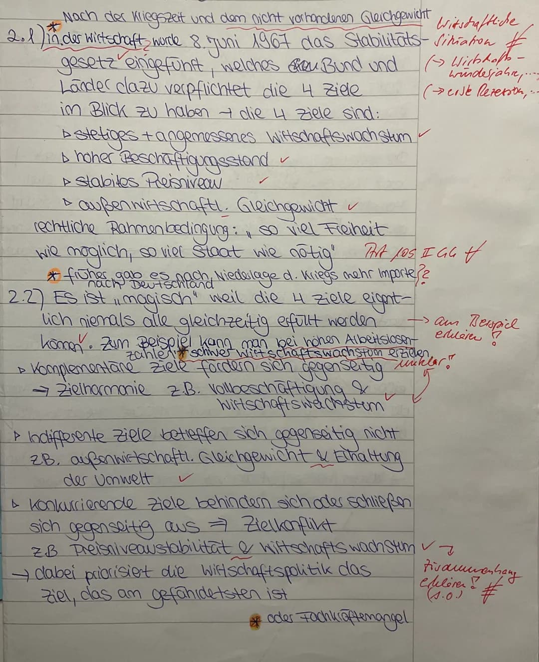 2.
2.1
2.2
2.3
2.4
Volkswirtschaftliche Zielsetzungen in der Sozialen Marktwirtschaft
1.
Grundsätzliches!
Kennzeichnen Sie jeweils durch Ank