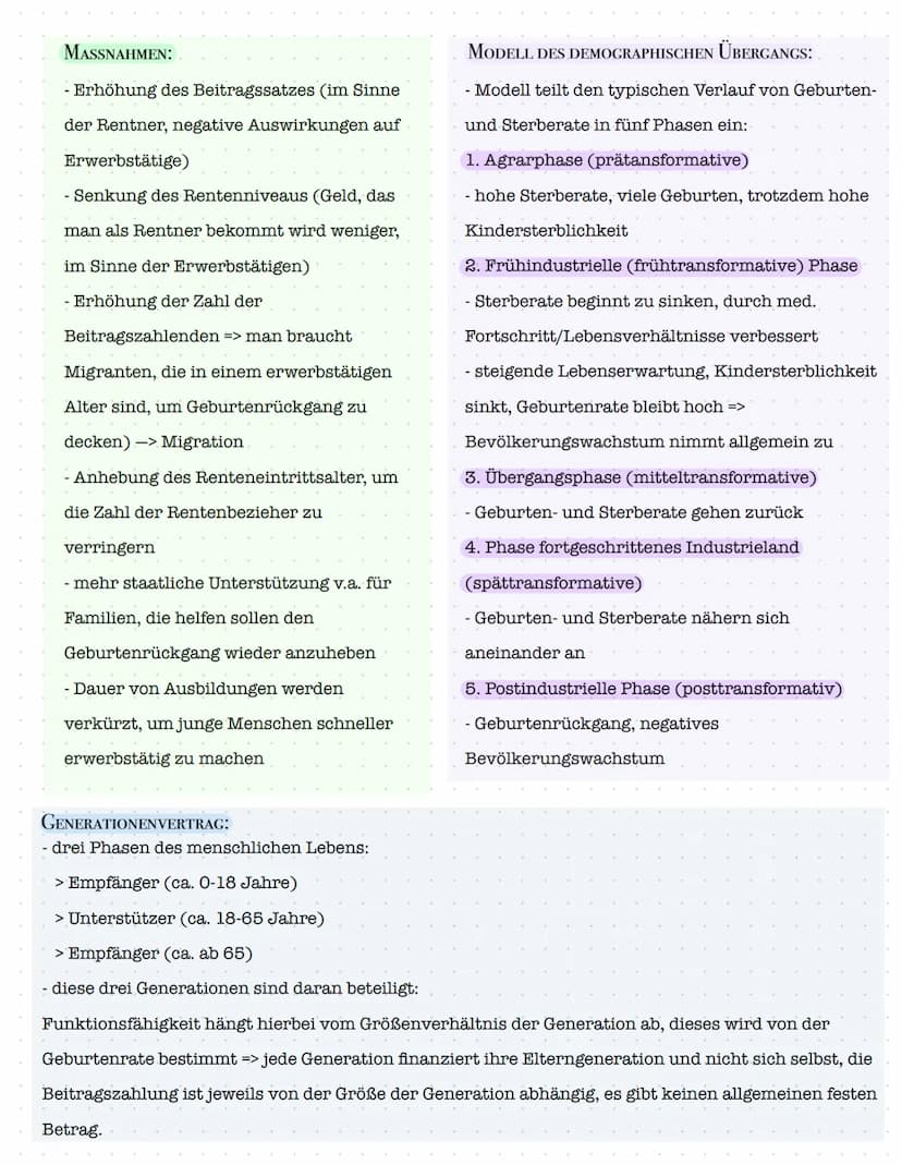 DEMOGRAPHISCHER WANDEL
Die Veränderung der Zusammensetzung der Bevölkerungsstruktur wird als demographischer Wandel
bezeichnet.
URSACHEN:
- 