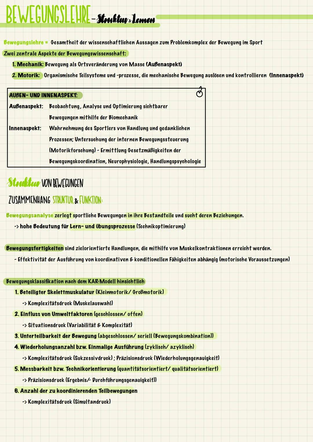 BEWEGUNGSLEHRE – Struktur - Lamen
Bewegungslehre Gesamtheit der wissenschaftlichen Aussagen zum Problemkomplex der Bewegung im Sport
Zwei ze