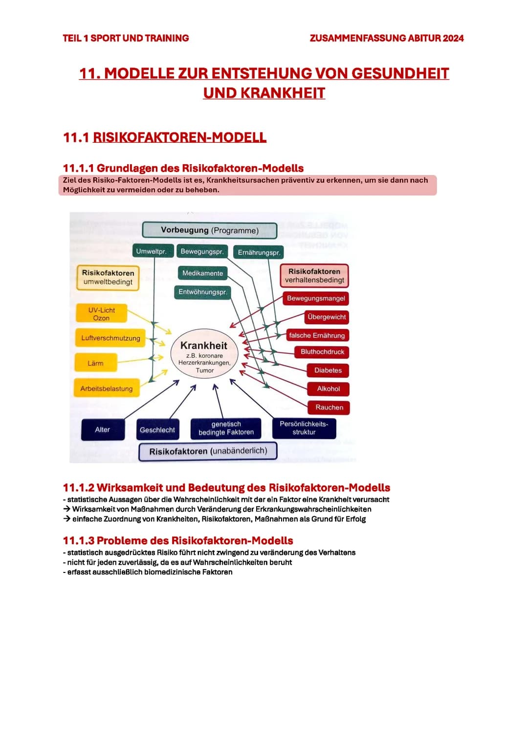 11. MODELLE ZUR ENTSTEHUNG VON GESUNDHEIT UND KRANKHEIT