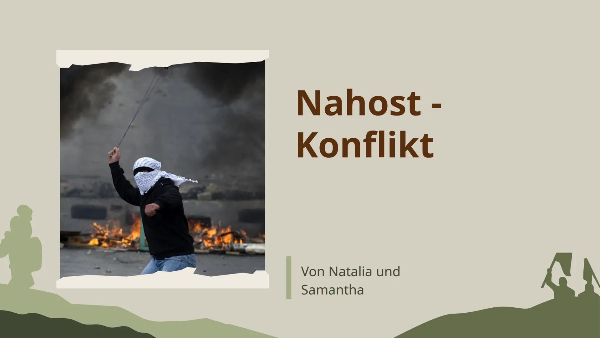 # Nahost - Konflikt

Von Natalia und
Samantha --- OCR Start ---
Inhaltsverzeichnis
1.
Einführung
Aktuelle
3.
Situation
Historischer
2.
Hinte