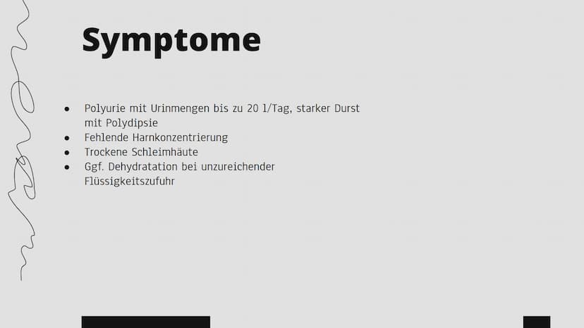 Diabetes
ऊ Gliederung
Was ist Diabetes
Diabetes insipidus (DI)
- Ursachen
- Symptome
- Diagnostik
- Therapie
Diabetes mellitus Typ 1
- Ursac