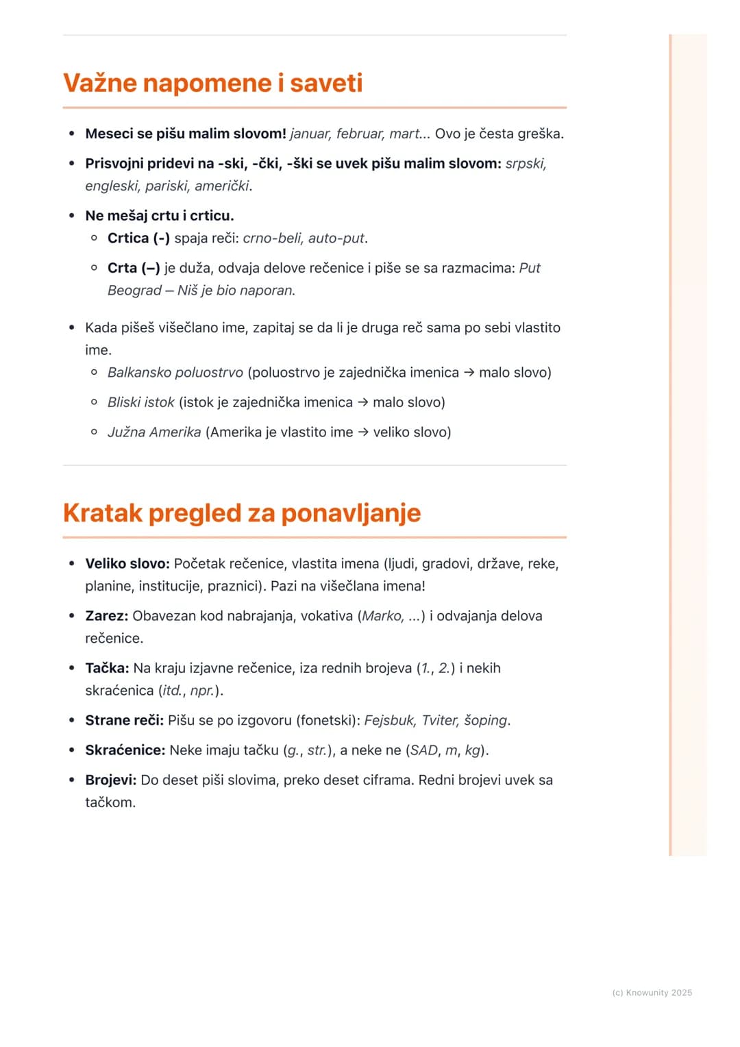 # Pravopisna pravila

## Uvod u pravopisna pravila

Pravopis predstavlja skup pravila za pisanje u jednom jeziku. Važno je da ga
dobro znamo