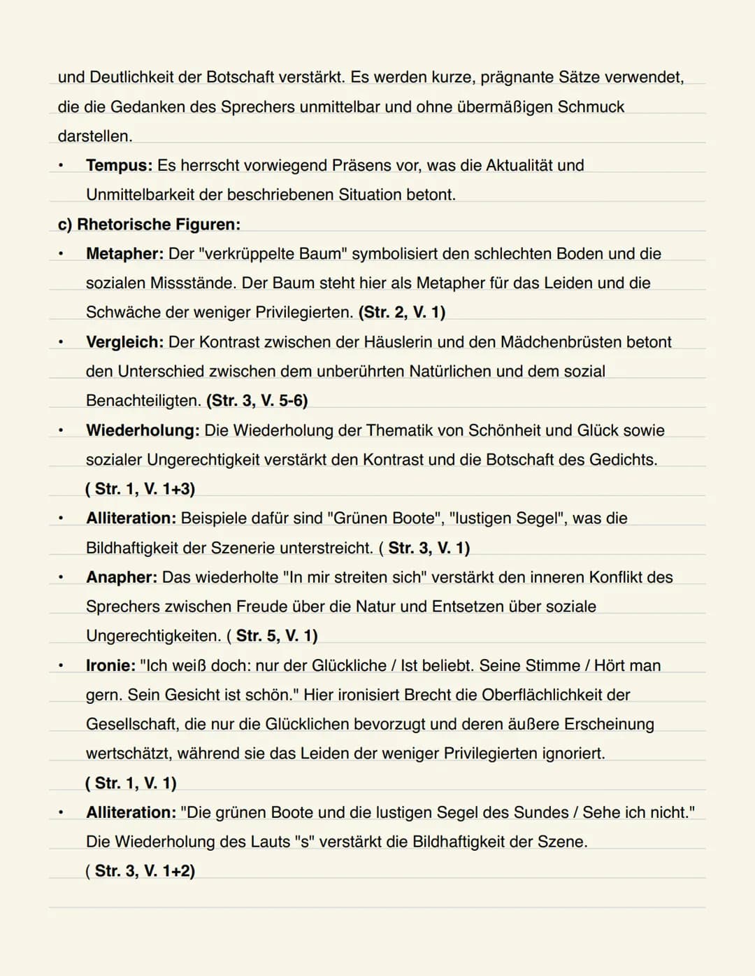 Schlechte Zeit für Lyrik
Bertolt Brecht 1939
Ich weiß doch: nur der Glückliche
Ist beliebt. Seine Stimme
Hört man gern. Sein Gesicht ist sch