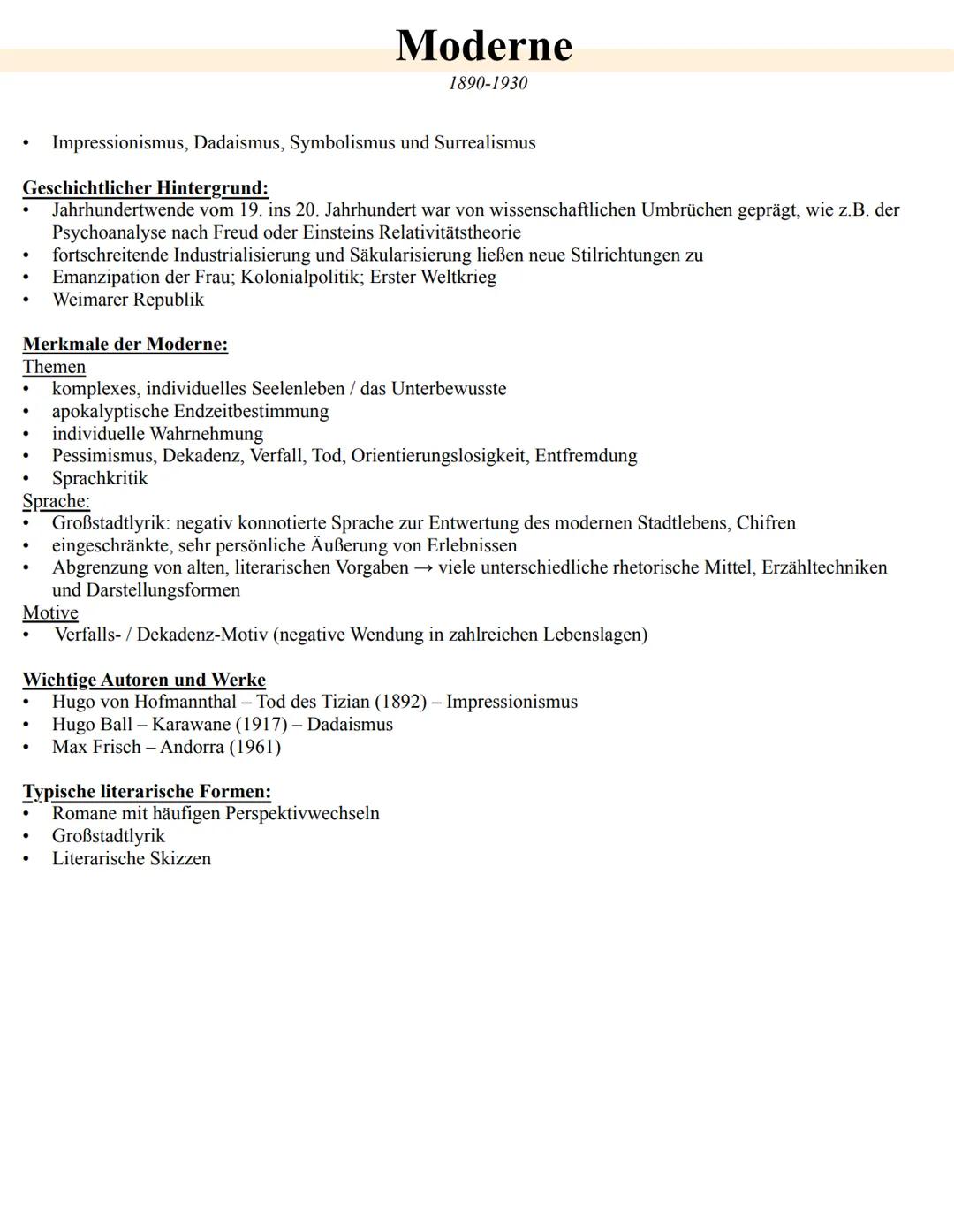 # Barock
1600-1720

Ereignisse:
- Dreißigjähriger Krieg (1618-1648): Katholiken gegen Protestanten
- Pest ab 1630-> Massensterben, Angst, Hu