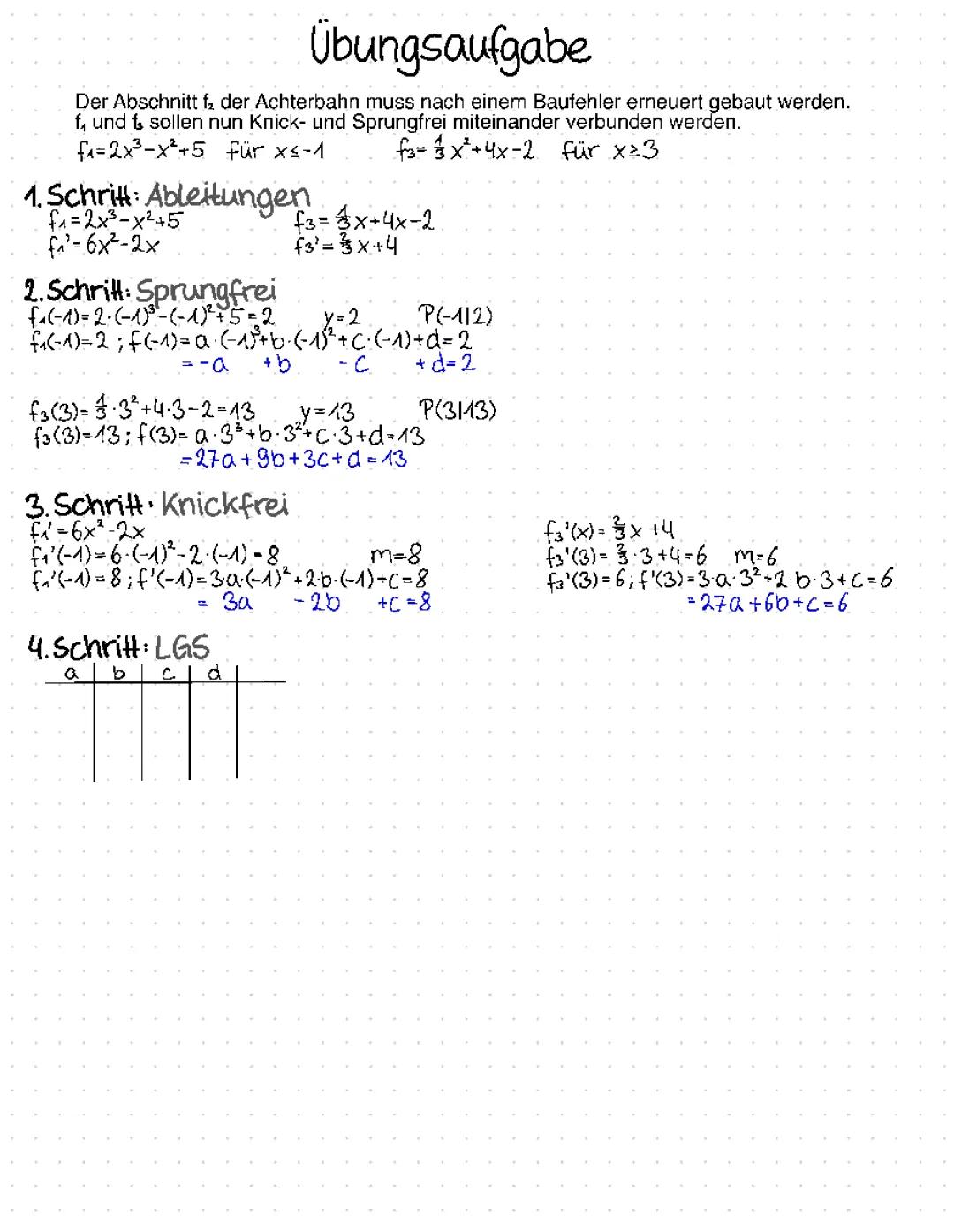 Trassierung Mathe Aufgaben mit Lösungen und Beispielen