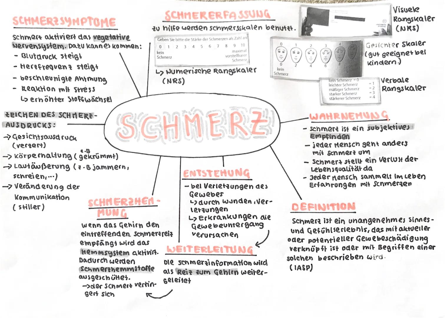 # SCHMERZ SYMPTOME
Schmert aktiviert das vegetative
Nervensystem. Dazu kannes kommen:
- Blutaruck steigt
- Herzfrequenz steigt
- beschleunig