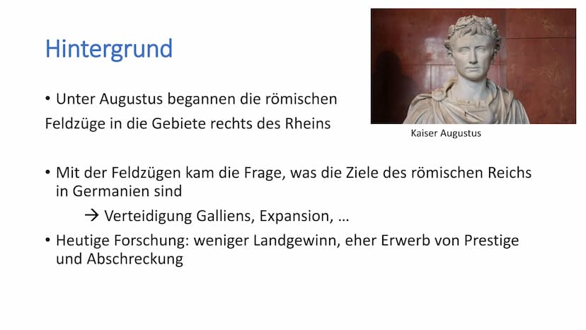 H Varusschlacht
Geschichte / Klasse 8 / Name / Datum Allgemein
• Wird auch Schlacht im Teutoburger Wald, Hermannsschlacht oder
Varusniederla