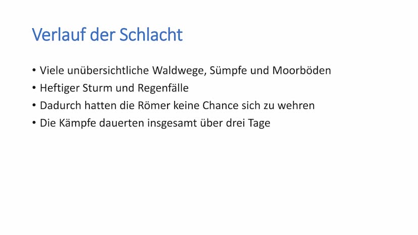 H Varusschlacht
Geschichte / Klasse 8 / Name / Datum Allgemein
• Wird auch Schlacht im Teutoburger Wald, Hermannsschlacht oder
Varusniederla