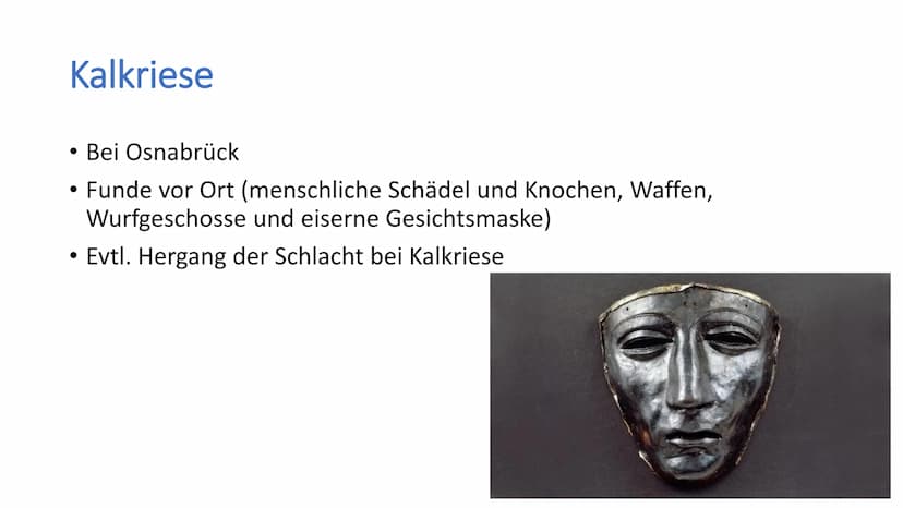 H Varusschlacht
Geschichte / Klasse 8 / Name / Datum Allgemein
• Wird auch Schlacht im Teutoburger Wald, Hermannsschlacht oder
Varusniederla