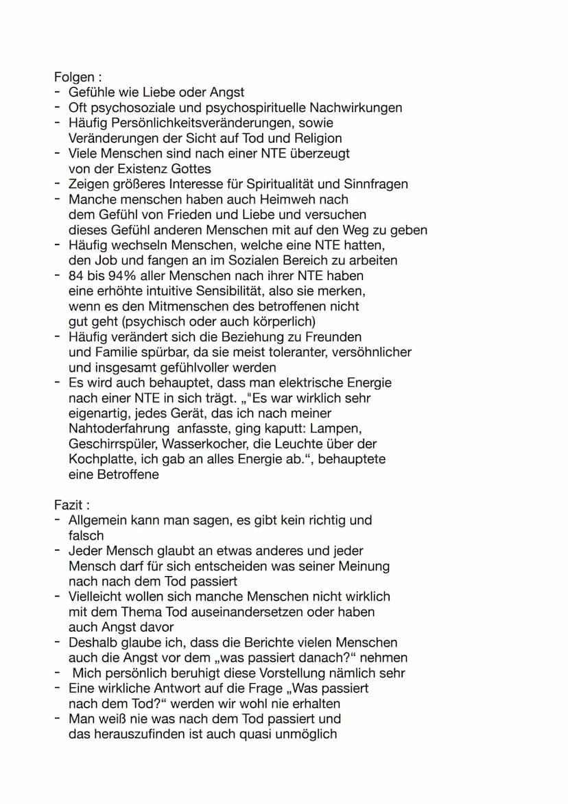 Nahtoderfahrungen (NTE)
Definition :
Schon immer gibt es einen Streitpunkt in der
Gesellschaft, leben wir nach dem Tod weiter oder
kommt dan