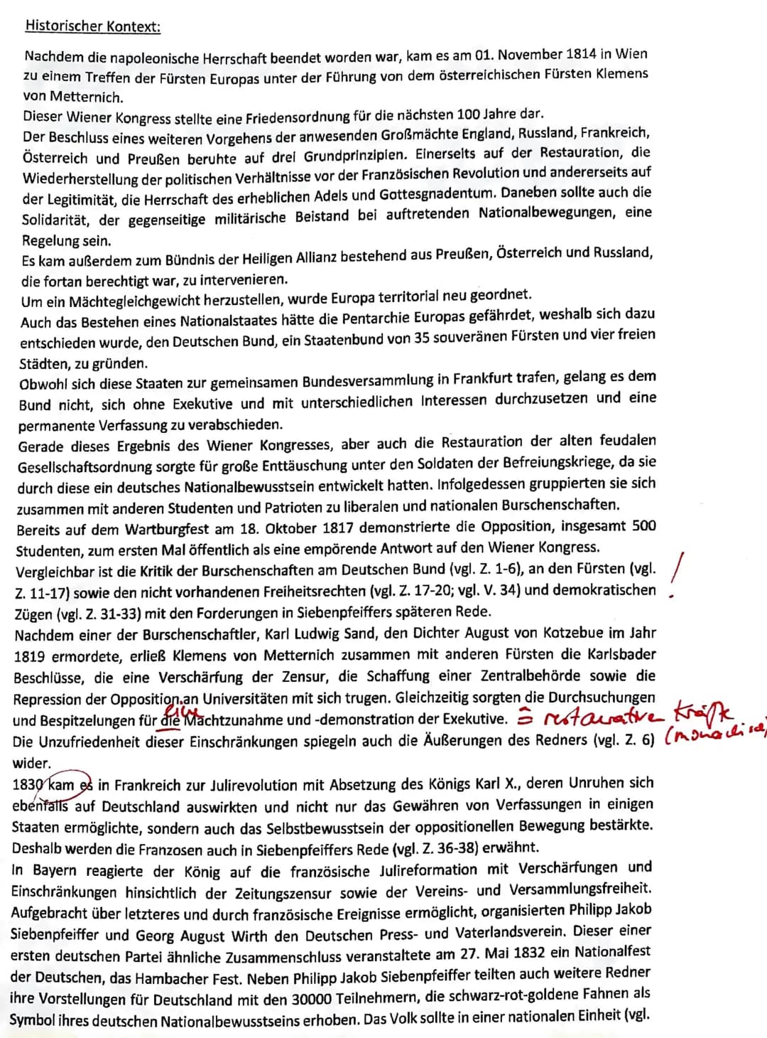 Aus der Rede von Philipp Jakob Siebenpfeiffer auf dem
Hambacher Fest 1832
Quellenkritische Einleitung:
Der vorliegende Text, eine Primärquel