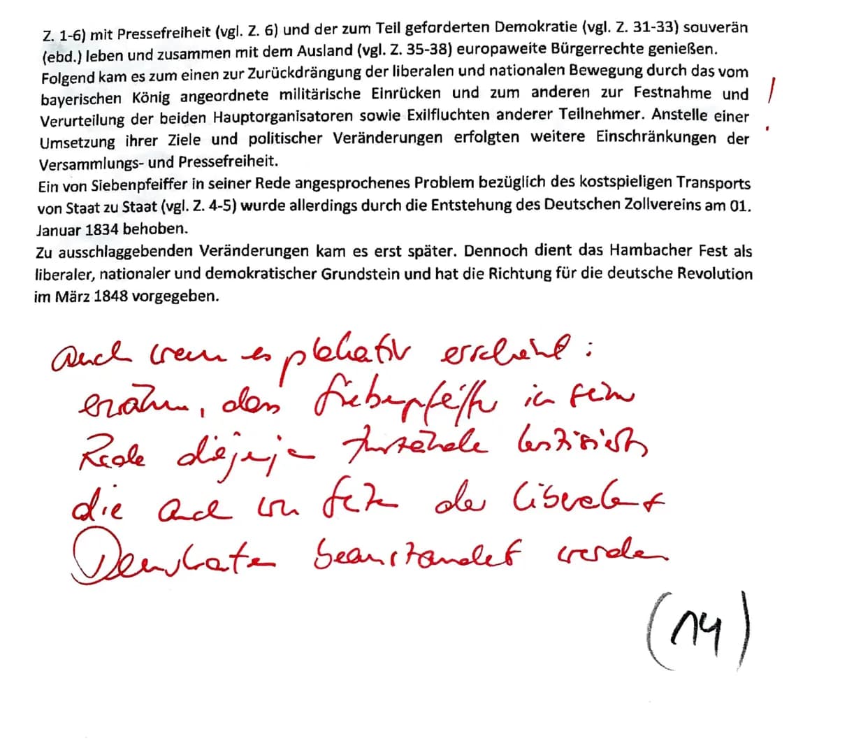 Aus der Rede von Philipp Jakob Siebenpfeiffer auf dem
Hambacher Fest 1832
Quellenkritische Einleitung:
Der vorliegende Text, eine Primärquel