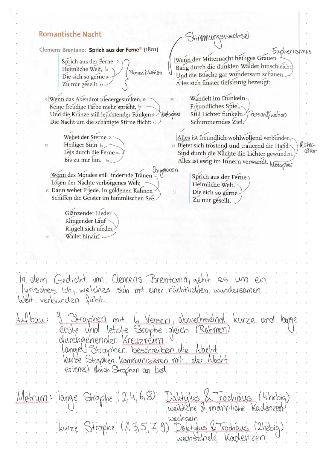 Clemens Brentano - Sprich aus der Ferne