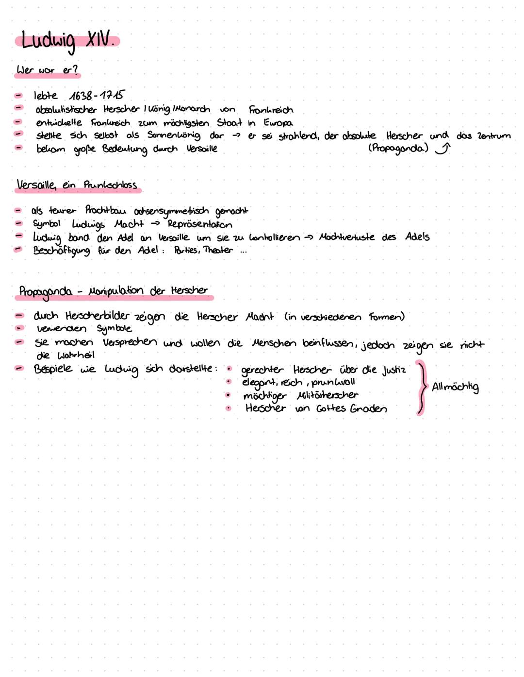 # Ludwig XIV.

Wer war er?

- lebte 1638-1715
- absolutistischer Herscher | König Monarch von Frankreich
- entwickelte Frankreich zum möchti