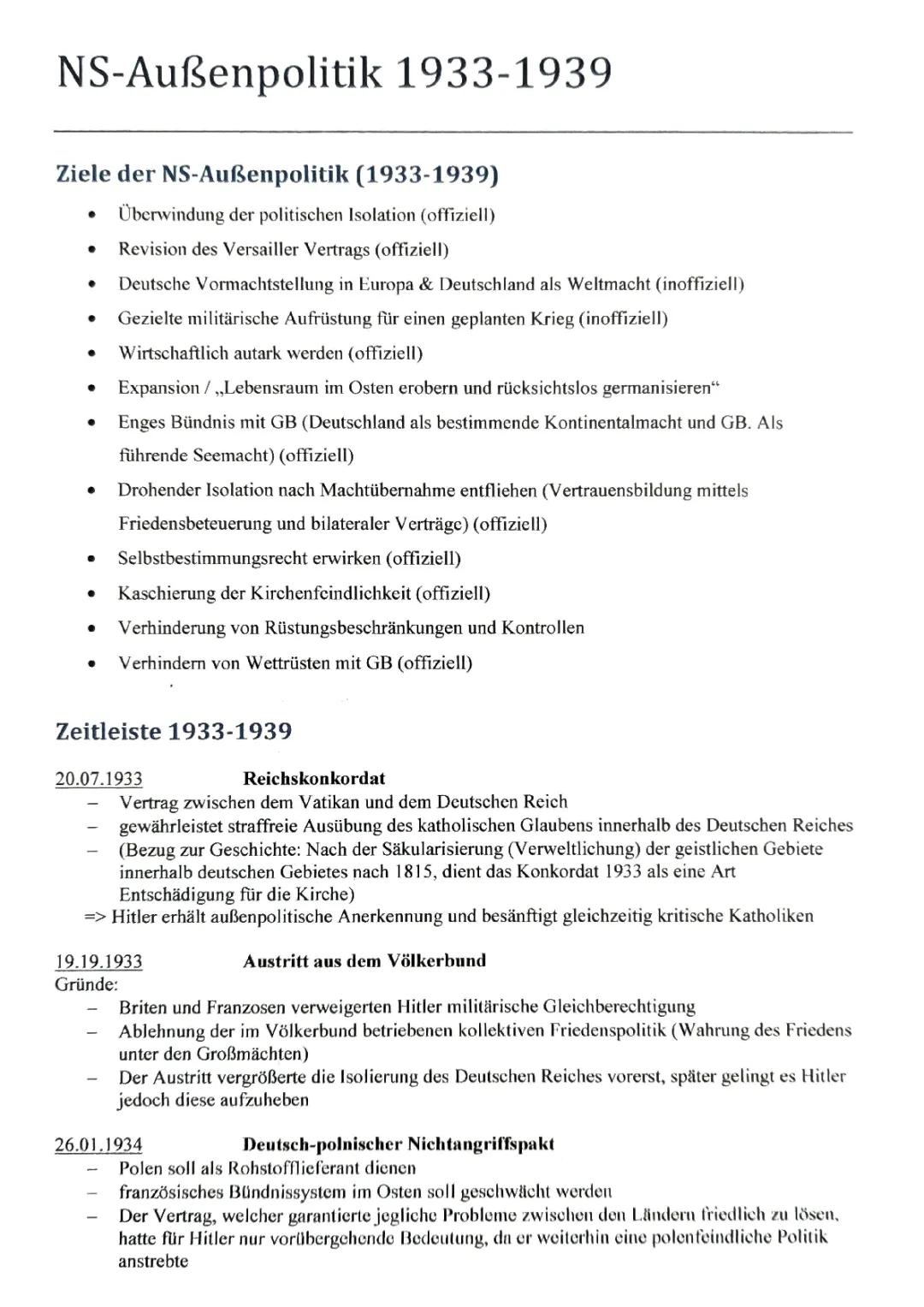 NS-Außenpolitik 1933-1939