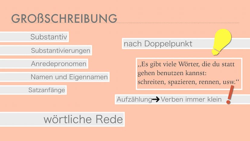 GROB- UND
KLEINSCHREIBUNG mein auto ist groß und blau. dein auto
ist klein und rot. GROBSCHREIBUNG
Substantiv Namenwort
immer großgeschriebe
