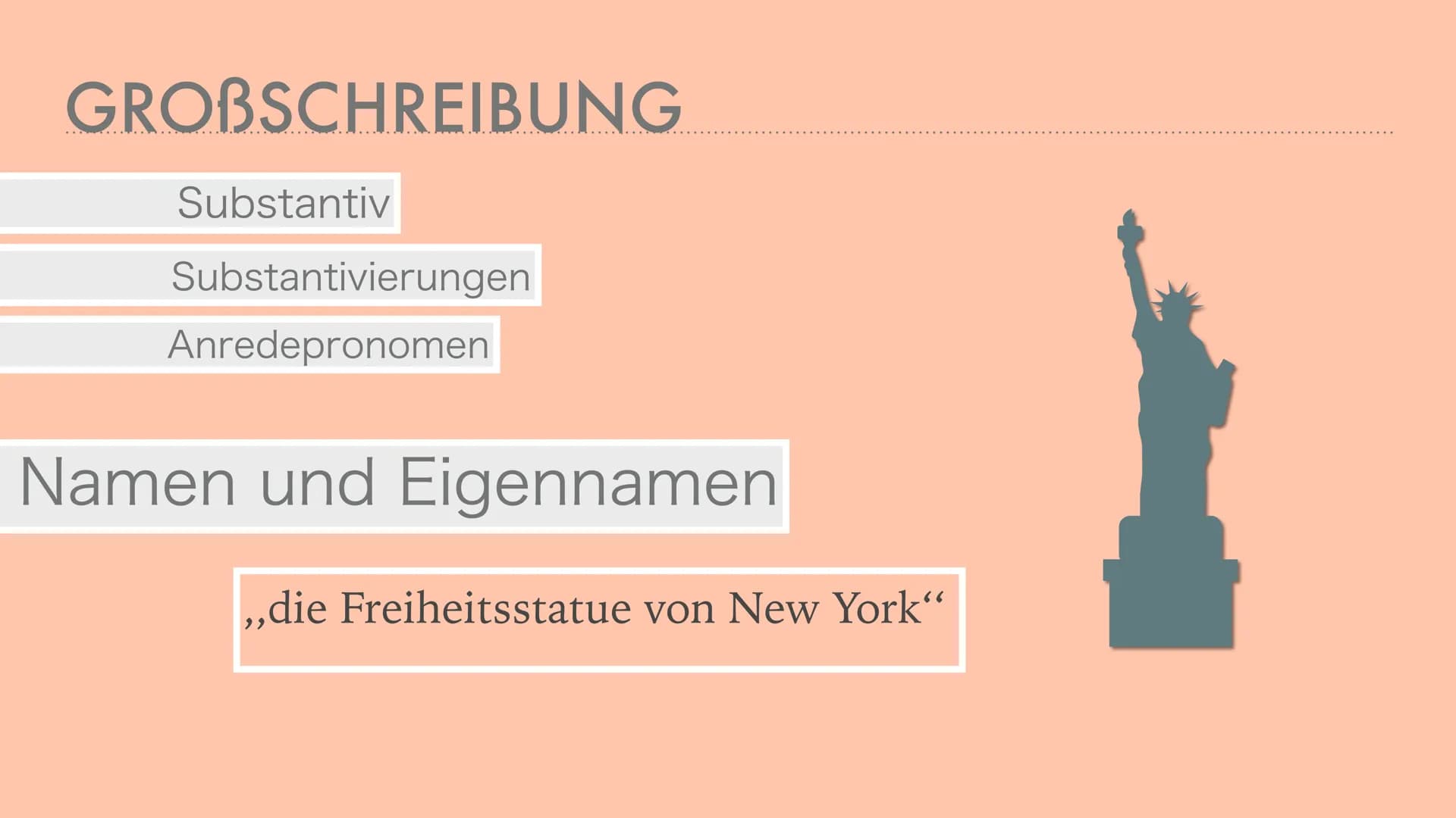 GROB- UND
KLEINSCHREIBUNG mein auto ist groß und blau. dein auto
ist klein und rot. GROBSCHREIBUNG
Substantiv Namenwort
immer großgeschriebe