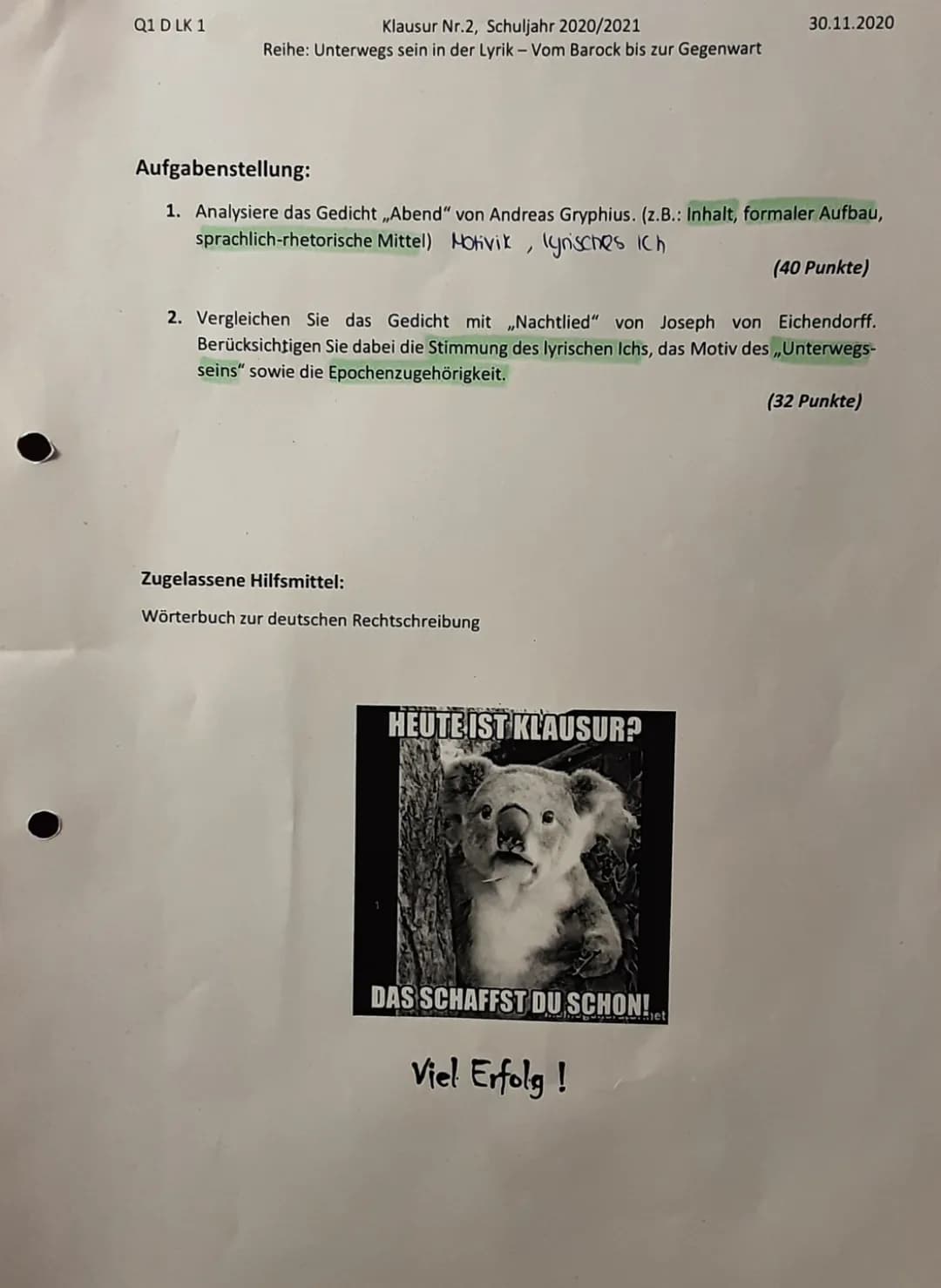 Alles über das Gedicht "Abend" von Andreas Gryphius