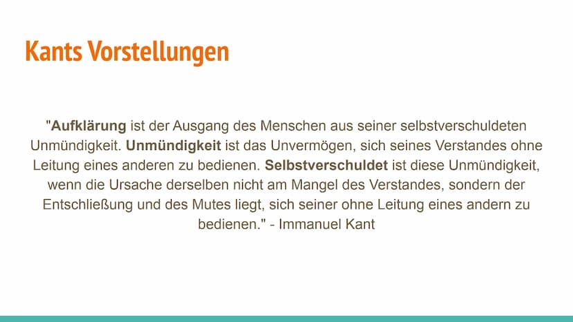 Immanuel Kant Inhaltsangabe
1. Wichtigste Informationen
2.
Leben
3. Werke
4. Seine Aufklärung
5. Kants Vorstellung
6. Kategorischer Imperati