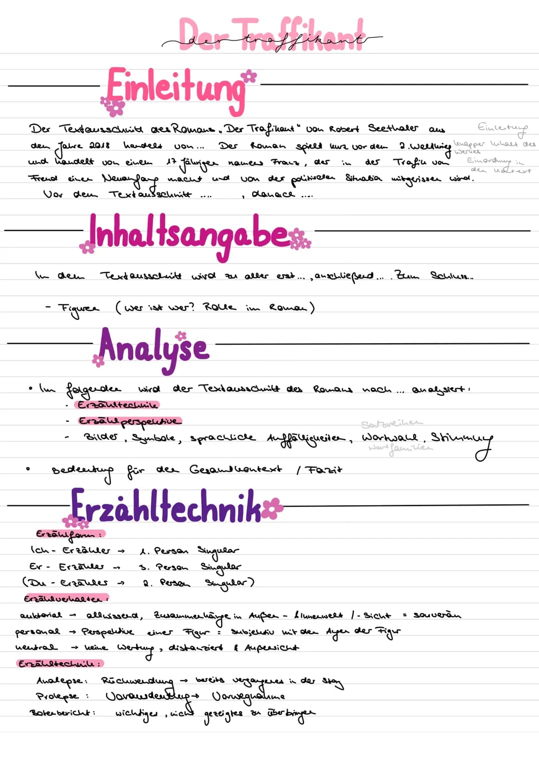 Einleitung
Der Textausschnitt des Romans, Der Trafikant" von Robert Seethaler
den
2018
von... Der
handelt
Jahre
und handelt von einem
Frend
