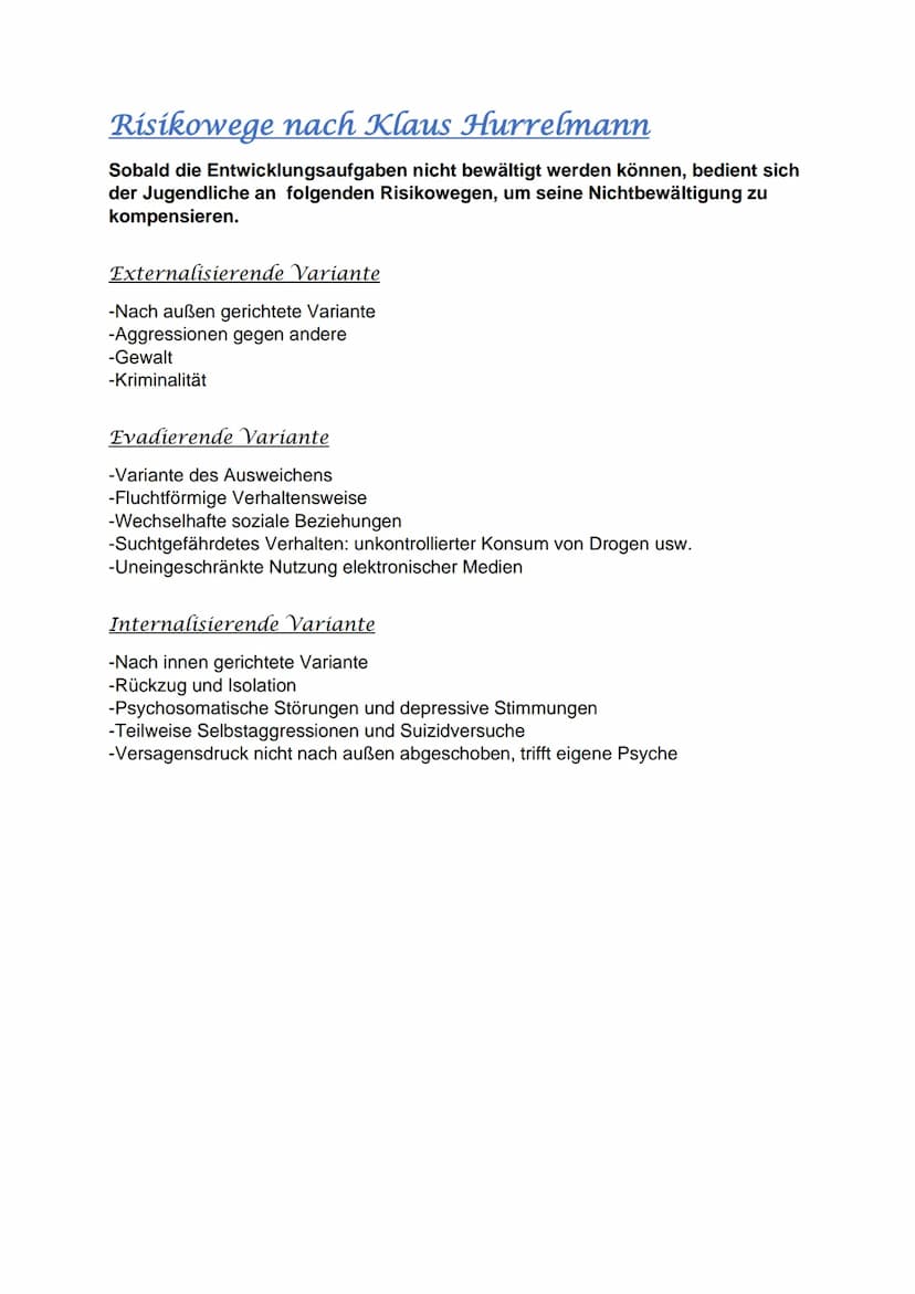 Die 4
Entwicklungsaufgaben im Jugendalter
nach Klaus Hurrelmann
Entwicklungsaufgaben sind nach Klaus Hurrelmann psychische und soziale
Anfor