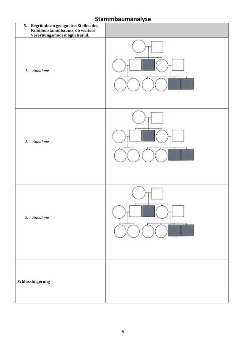 Thema 1: Einführung in die Stammbaumanalyse
Ziel der Analyse von Familienstammbäumen ist es, anhand von phänotypischen Merkmalen (Phänotyp =