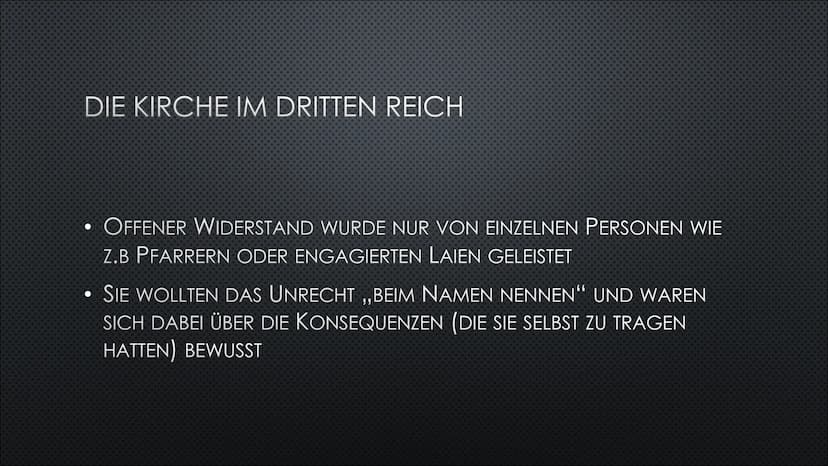 WIDERSTAND IM DRITTEN
REICH
DIE KIRCHE UND DIE ,,WEISS ROSE" INHALT
1.
EINFÜHRUNG IN DAS THEMA ,,WIDERSTAND IM DRITTEN REICH"
2. DIE KIRCHE
