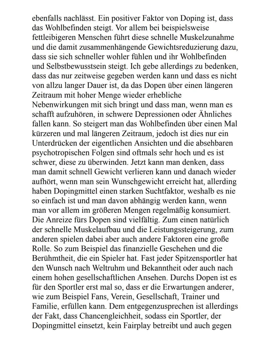Argumentation - Doping
Aufgabe 1+2: Recherchiere Argumente, die für und gegen
Doping im Spitzensport sprechen und fertigt eine Tabelle
an, i