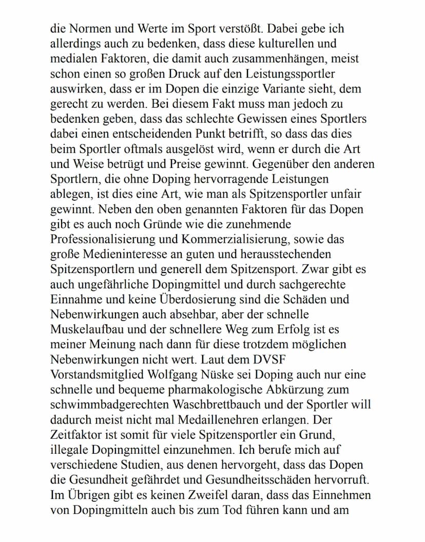 Argumentation - Doping
Aufgabe 1+2: Recherchiere Argumente, die für und gegen
Doping im Spitzensport sprechen und fertigt eine Tabelle
an, i