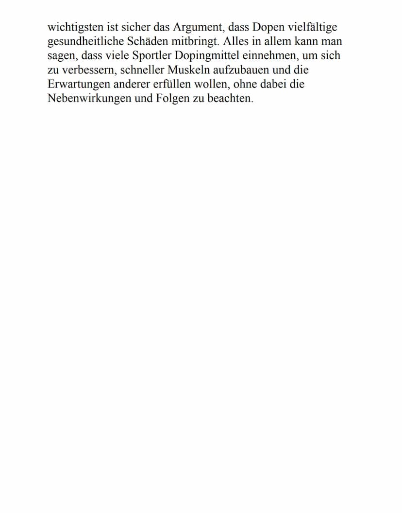Argumentation - Doping
Aufgabe 1+2: Recherchiere Argumente, die für und gegen
Doping im Spitzensport sprechen und fertigt eine Tabelle
an, i