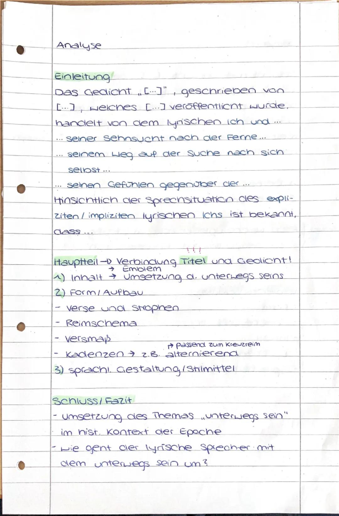 --- OCR Start ---
Gedichtsanalyse und Gedichtsvergleich
GA.2.2
Epoche: Romantik (1794-1855)
- Rückzug in die Natur, sehnsucht
- Idealisierun