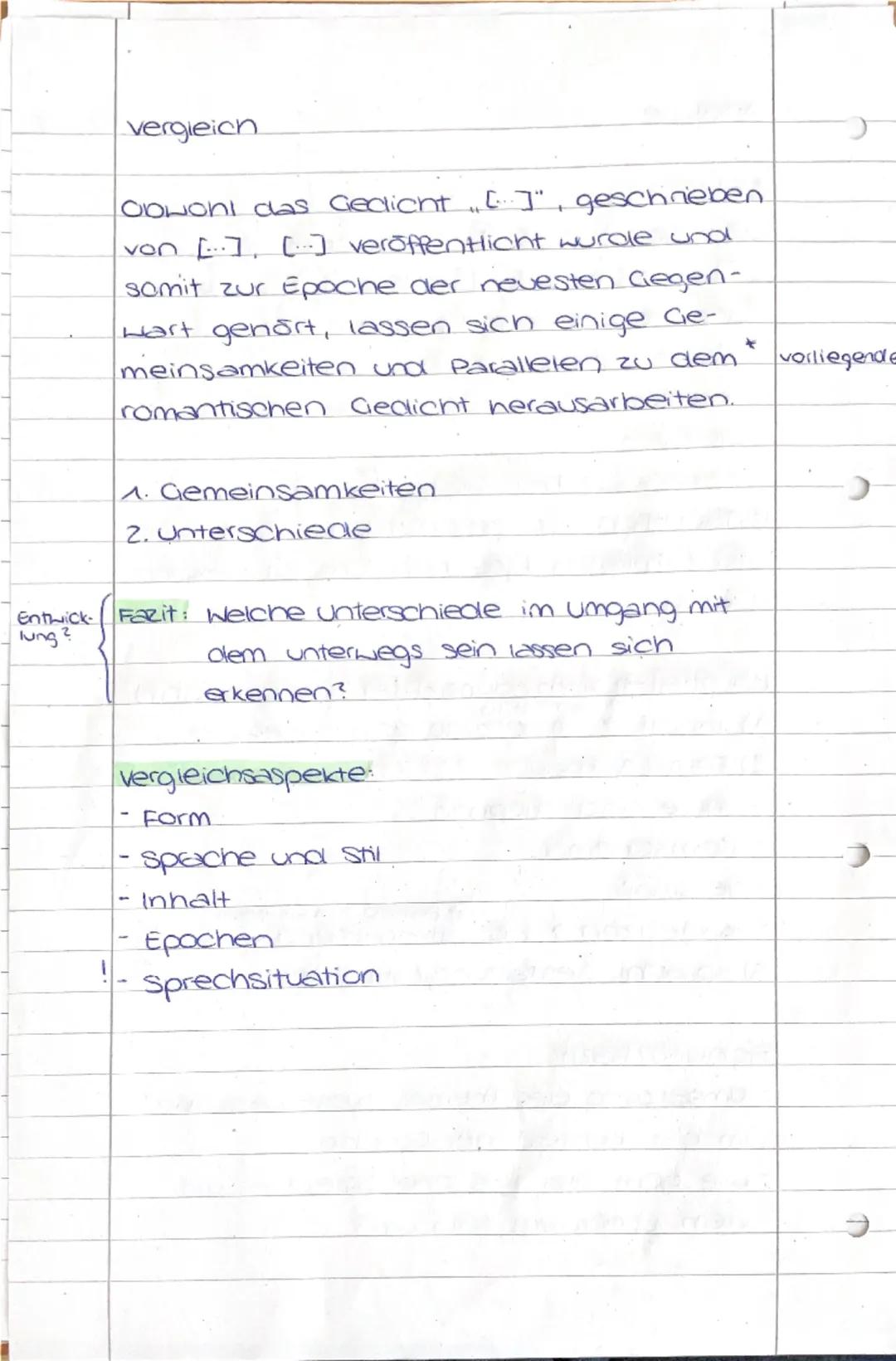 --- OCR Start ---
Gedichtsanalyse und Gedichtsvergleich
GA.2.2
Epoche: Romantik (1794-1855)
- Rückzug in die Natur, sehnsucht
- Idealisierun