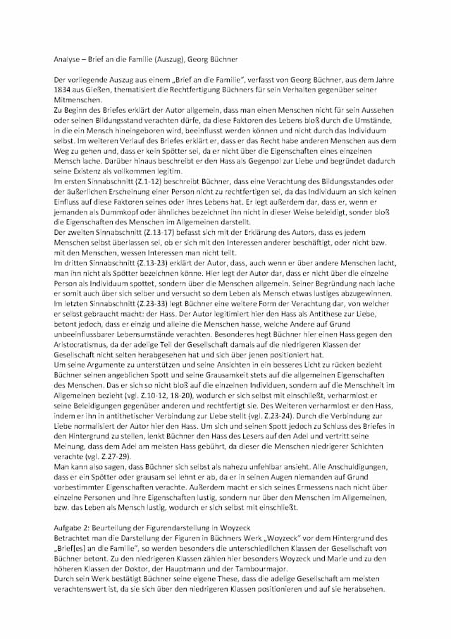 Know Brief an die Familie (Georg Büchner) - Analyse thumbnail
