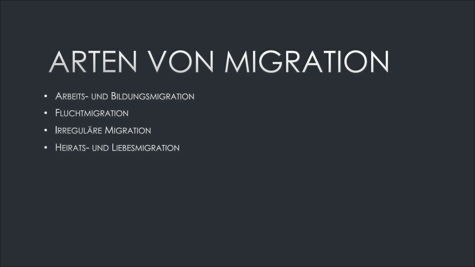 MIGRATION
LIJANA MUSIC
11 GLIEDERUNG
DEFINITION
PUSH UND PULL FAKTOREN
ARTEN
BEGRIFFSERKLÄRUNGEN
AUSWIRKUNGEN UND PROBLEME
HISTORIE MIGRATIO