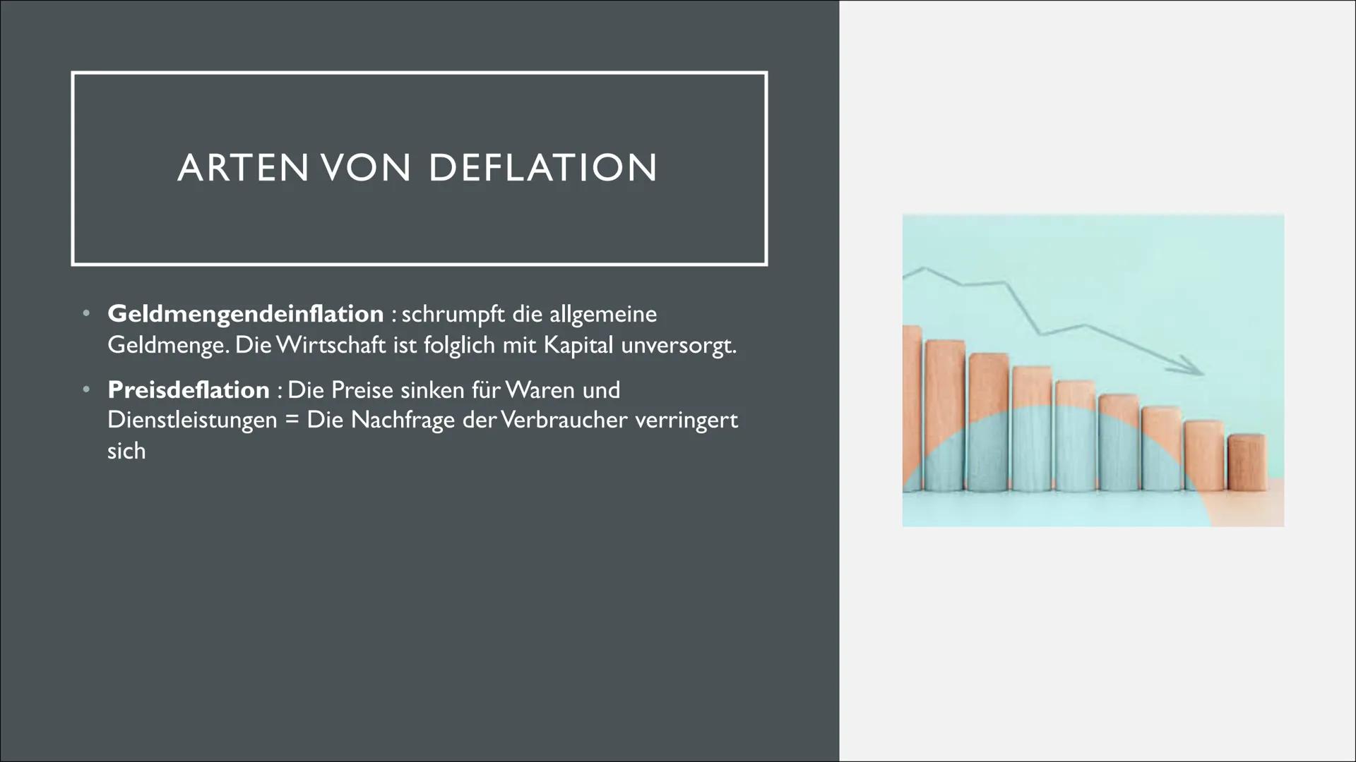 INFLATION & DEFLATION INHALT:
- Definition (Inflation & Deflation)
- Ursachen
- Vor- und Nachteile
- Messung
- Arten
崑 ●
●
●
●
●
INFLATION
S