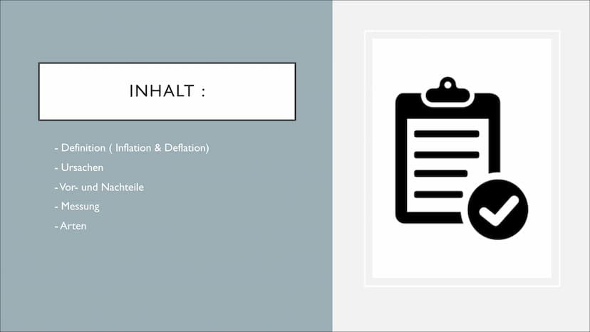 INFLATION & DEFLATION INHALT:
- Definition (Inflation & Deflation)
- Ursachen
- Vor- und Nachteile
- Messung
- Arten
崑 ●
●
●
●
●
INFLATION
S