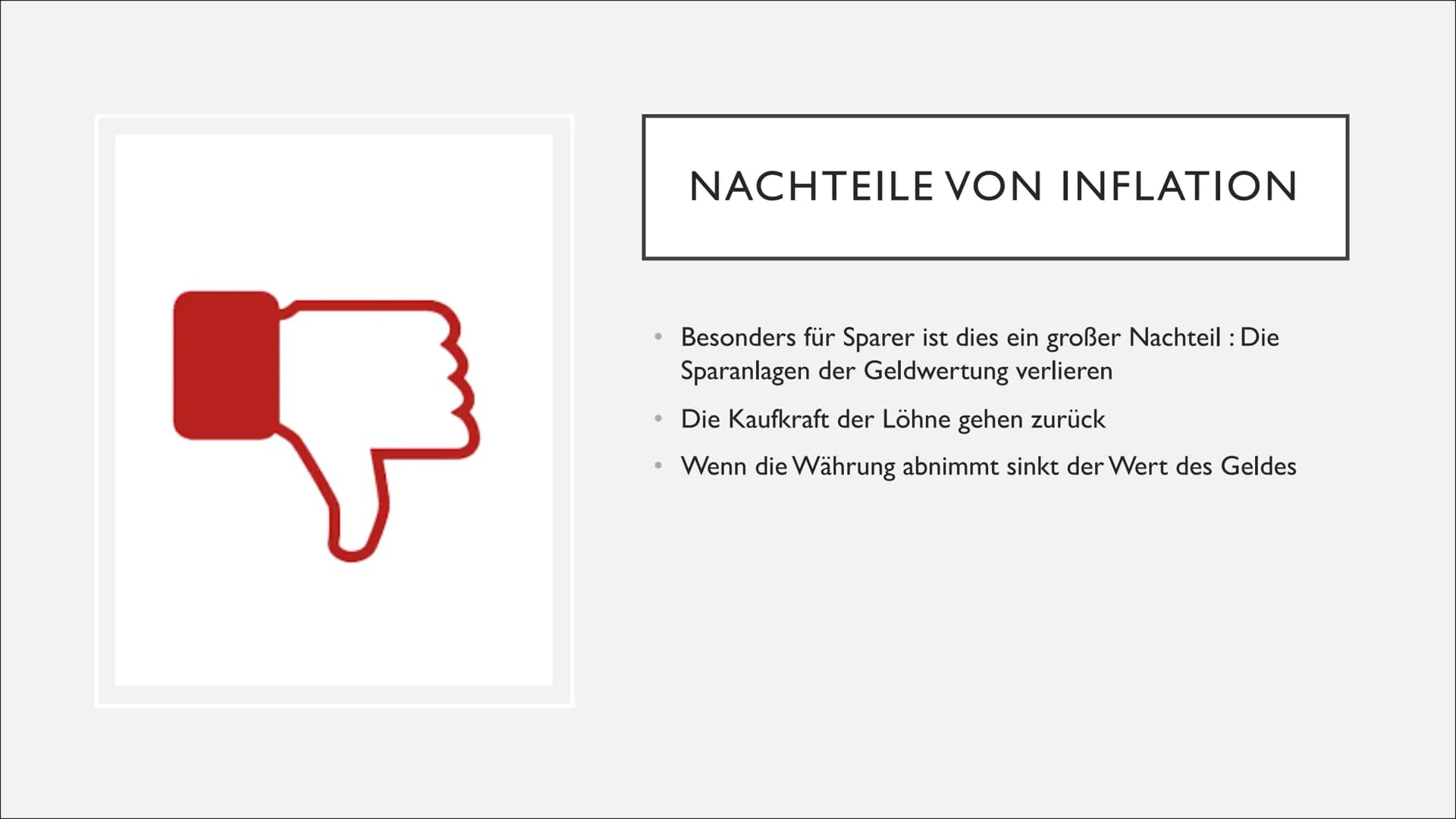 INFLATION & DEFLATION INHALT:
- Definition (Inflation & Deflation)
- Ursachen
- Vor- und Nachteile
- Messung
- Arten
崑 ●
●
●
●
●
INFLATION
S