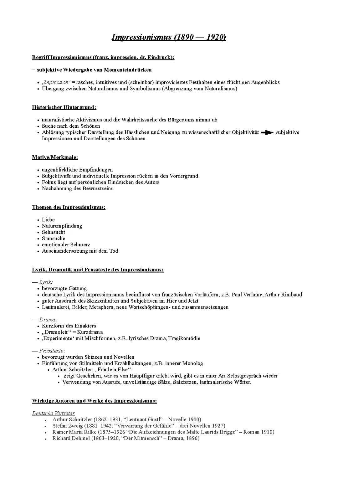 Impressionismus: Eine Einführung in die Literaturepoche