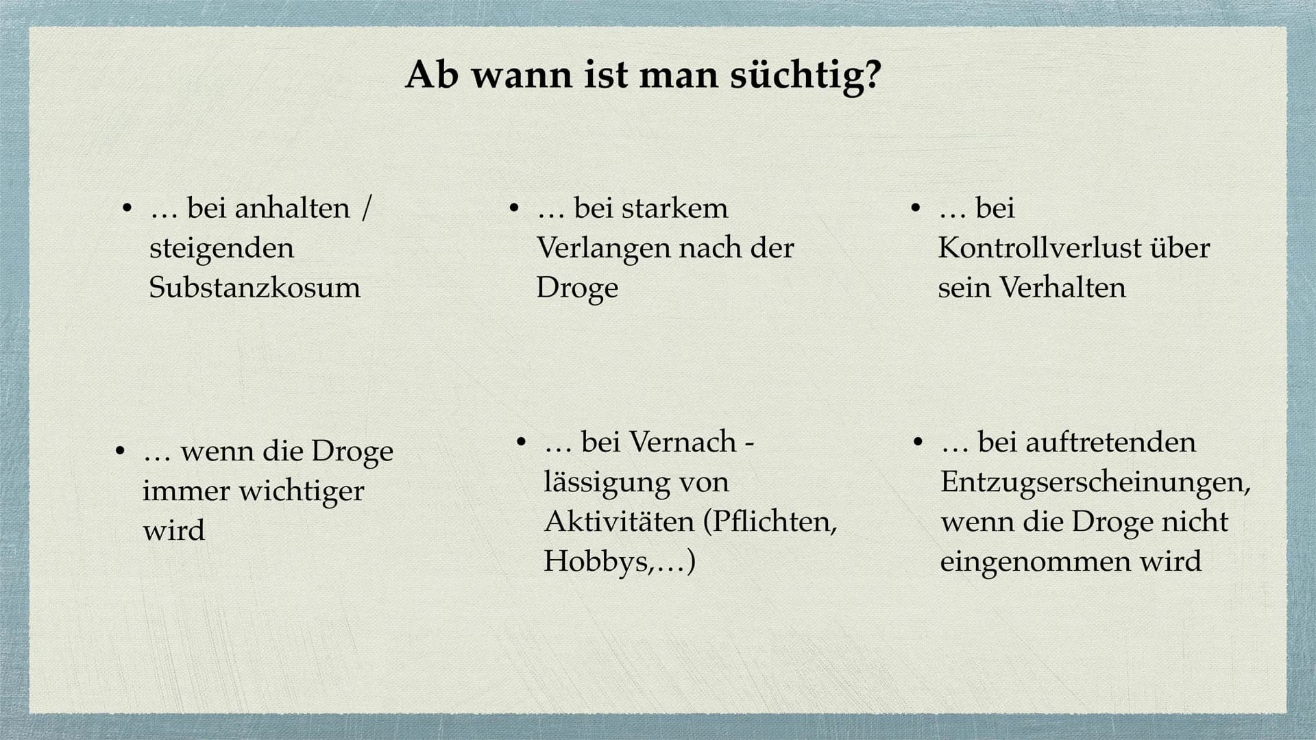 Cannabis Gliederung
Was sind Drogen?
• Cannabis - alles auf einem Blick
Unterteilung Cannabis in
●
Haschisch/Marihuana
●
Wirkung durch den S