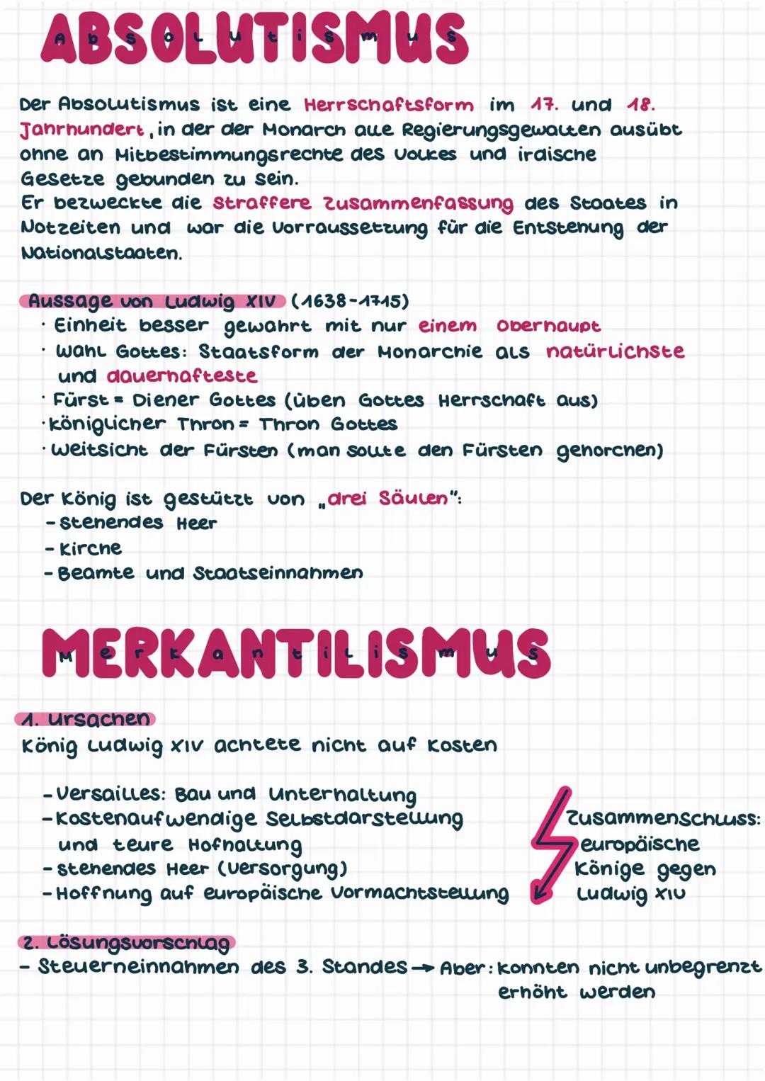 ABSOLUTISMUS
Der Absolutismus ist eine Herrschaftsform im 17. und 18.
Jahrhundert, in der der Monarch aue Regierungsgewalten ausübt
onne an 