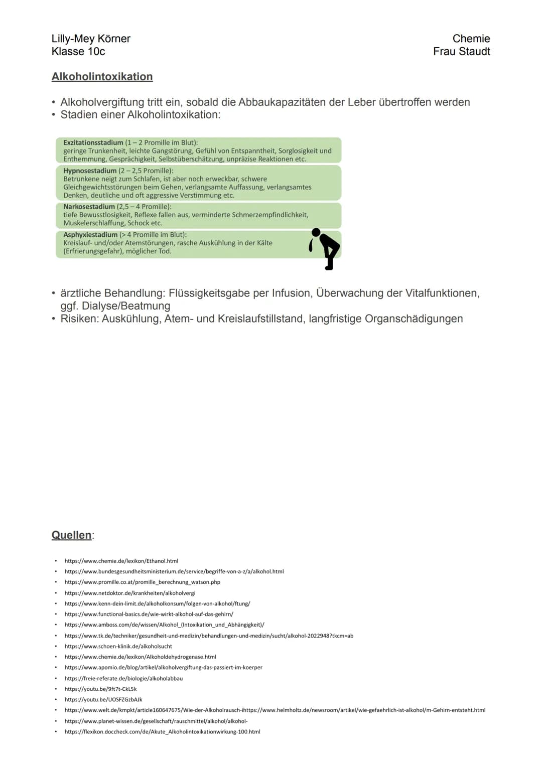 Lilly-Mey Körner
Klasse 10c
Trinkalkohol chemisch gesehen
• Ethanol
• n-Alkanol
•
●
Summenformel: C2H5OH
• farblos, stechend riechend, flüss