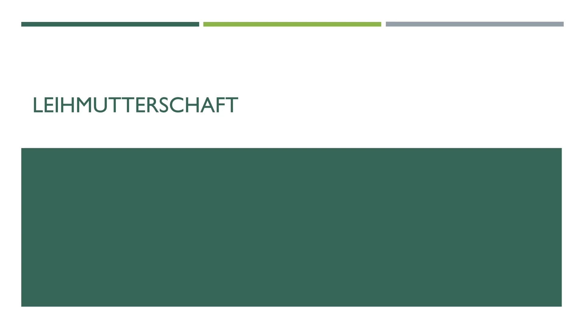 LEIHMUTTERSCHAFT Fakten:
Definition: Leihmutter ist eine Frau, die ihre Gebärmutter ,,verleiht" um ein Kind für andere
auszutragen
Altruisti
