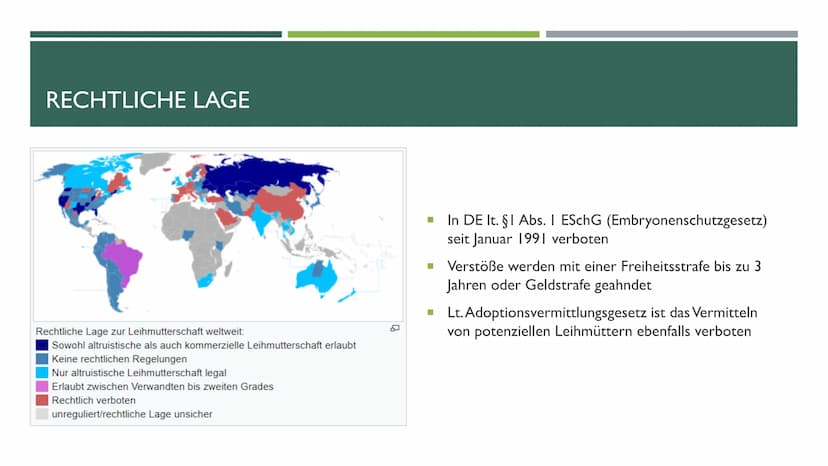 LEIHMUTTERSCHAFT Fakten:
Definition: Leihmutter ist eine Frau, die ihre Gebärmutter ,,verleiht" um ein Kind für andere
auszutragen
Altruisti