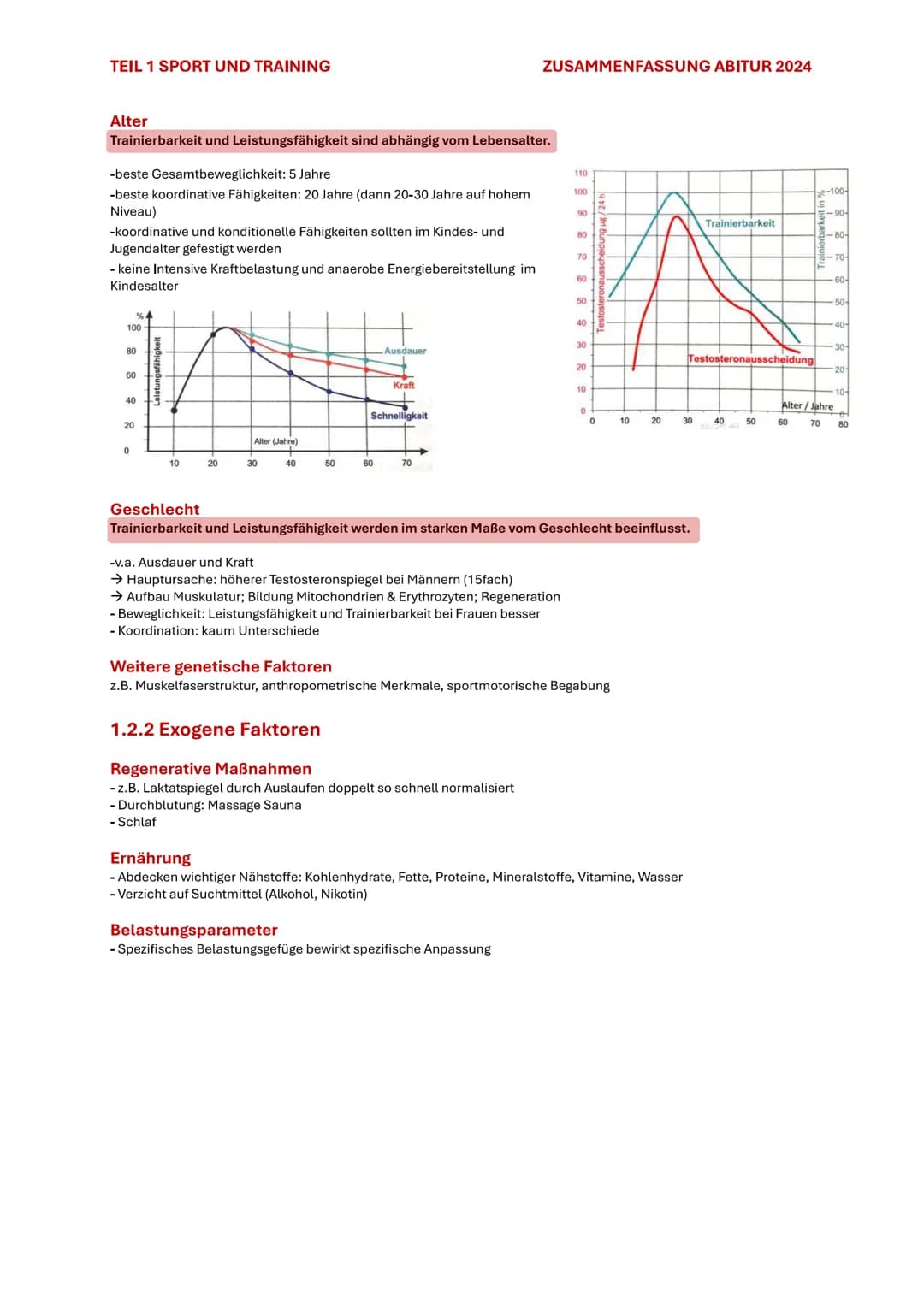 TEIL 1 SPORT UND TRAINING
ZUSAMMENFASSUNG ABITUR 2024
1. ALLGEMEINE BIOLOGISCHE GRUNDLAGEN UND
GESETZMÄBIGKEITEN DES TRAININGS
1.1 HOMÖOSTAS