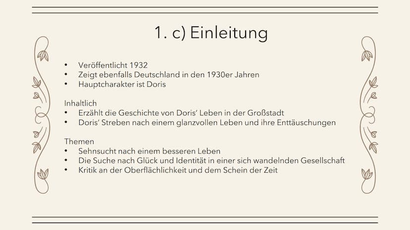 Analyse und Vergleich ,,Kleiner
Mann - was nun?" und „Das
kunstseidene Mädchen"
Von Steven A. Cornehls Gliederung
1.
Einleitung
a) Textaussc