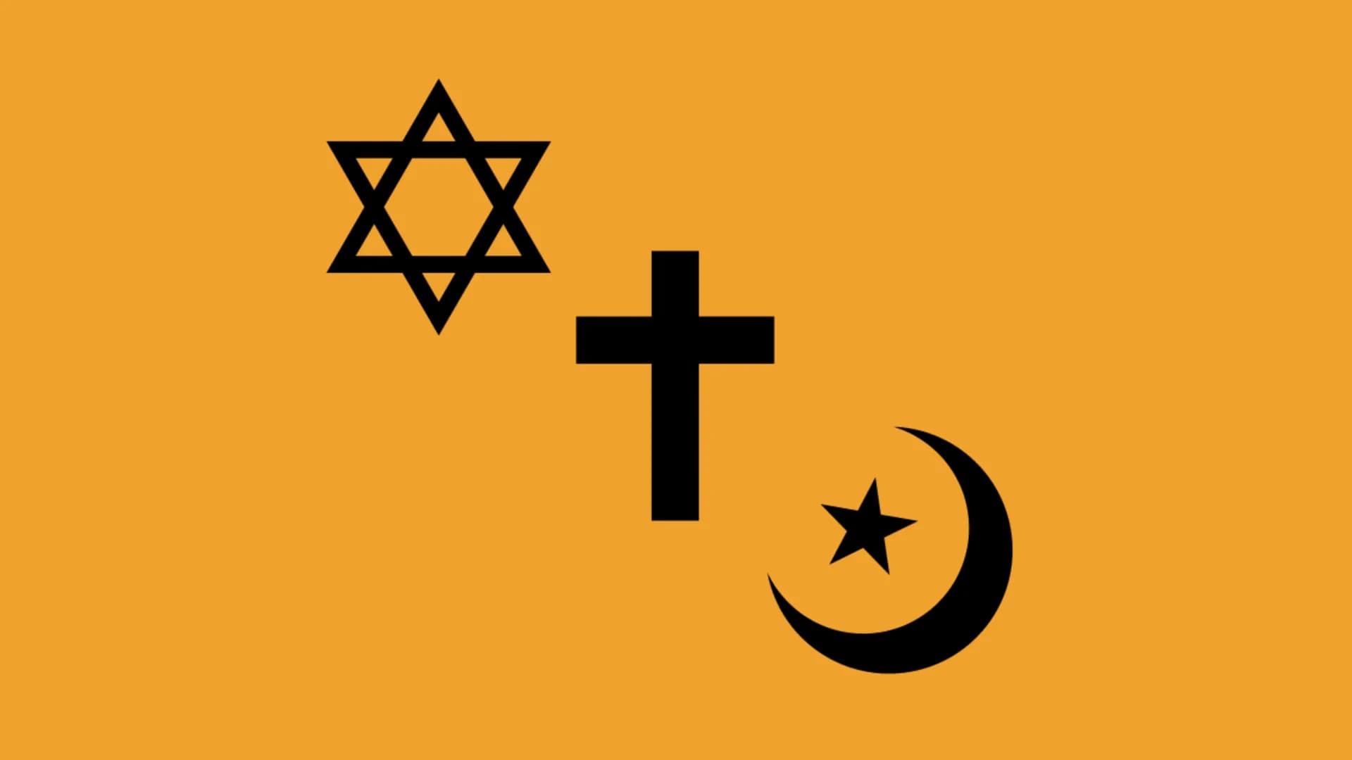 1 SYMBOLE?
Drei großen Weltreligionen Judentum, Christentum und Islam
monotheistische Religionen (Glaube an nur einen einzigen Gott) mit gem